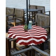 thumbnail image 2 of Outdoor Tablecloth with Umbrella Hole and Zipper 60R Red Ripples Stripes Table Cover for Round Tables Waterproof Tabletop Collection for Patio Garden Picnic Camping, 2 of 6