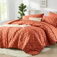 thumbnail image 6 of Flymme Burnt Orange Comforter Set Queen Size 7 Pieces Bed in a Bag Shabby Chic Bedding Farmhouse Soft Microfiber Boho Bed Set for All Season, 6 of 8