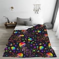 thumbnail image 5 of Salouo Rainbow Jellyfishes Print Bed Blankets,Flannel Blanket Comfortable Air Conditioning Blanket Lightweight Blanket for Sofa Bed Travel & Couch -80"x60", 5 of 8
