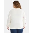 thumbnail image 3 of Terra & Sky Women's Plus Printed Pullover Sweater with Long-Sleeves, Midweight, Sizes 0X-5X, 3 of 5