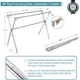 thumbnail image 7 of 95 Inches Clothes Drying Rack, Laundry Drying Rack Clothing Foldable & Collapsible Stainless Steel Heavy Duty Clothing Drying Rack with Windproof Hooks for Indoor Outdoor, 7 of 7