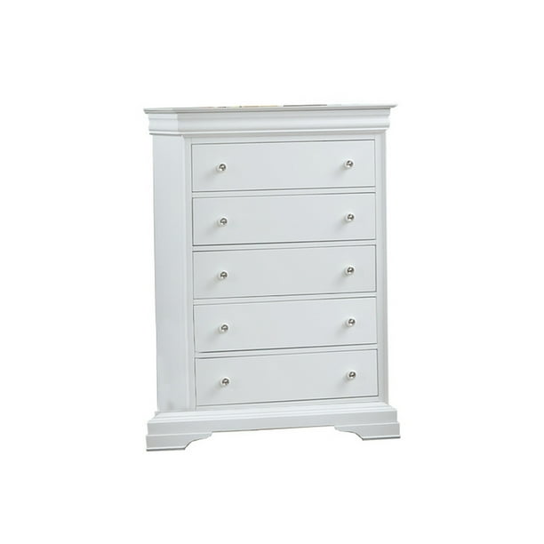 LANTRO JS Wooden Lift Top Chest with 5 Drawers and Bracket, White