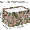 thumbnail image 4 of GZHJMY Tulip Storage Basket with Handles Collapsible Storage Bins Canvas Fabric Storage for Shelves Closet Bedroom Living Room 1Pack Collapsible Organizer, 4 of 7