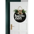 thumbnail image 4 of Hello Fall Door Sign Home Decor Round Wood Wreaths Wall Hanging Sign Farmhouse Porch Sign Front Door Decoration for Housewarming Gift All Seasons Holiday,12In, 4 of 5