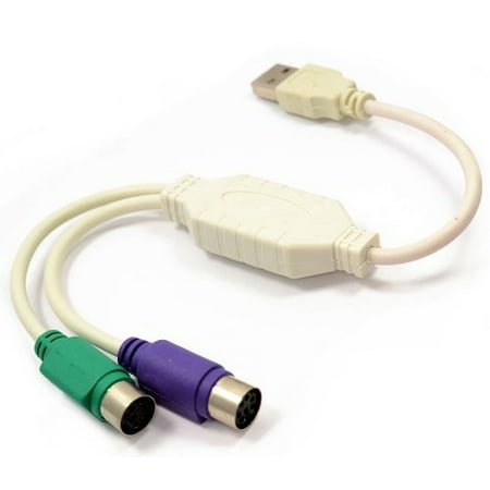 Usb Ps2 Cordless Desktop - iMBAPrice USB to Dual PS/2 Adapter, for Mouse and Keyboard - White