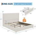 thumbnail image 4 of YUSAZENS King Size Upholstered Platform Bed Frame with Storage Drawers, Wingback Tufted Headboard & Footboard, Corduroy Fabric, No Box Spring Needed, Grey, 4 of 5