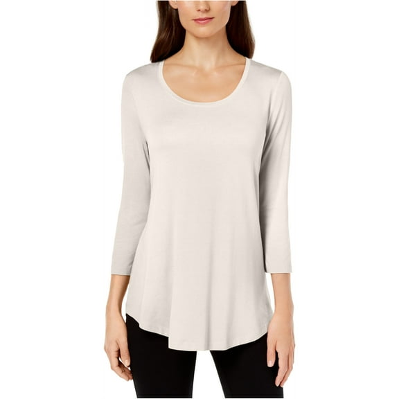 JM Collection Scoop Neck Top Eggshell M