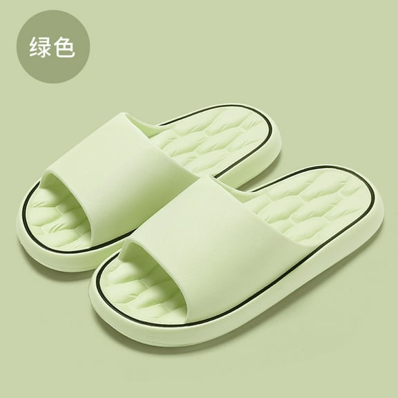 Nvzi-a Slippers for Women and Men Non Slip Quick Drying Shower Slides Bathroom Sandals ，Ultra Cushion ，Thick Sole（Size：40-41，Green）
