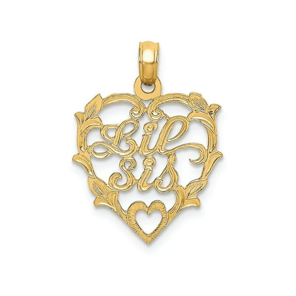 FJC Finejewelers 14k Yellow Gold Lil Sis In Heart Charm