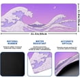 thumbnail image 3 of Purple Japanese Sea Wave Gaming Mouse Pad Large Mouse Pad for Keyboard and Mousepad Desk Mat with 3mm Non-Slip Base and Stitched Edge for Gaming and Office Computer Mat Protector Mat 31.5x11.8 Inch, 3 of 6