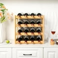 thumbnail image 3 of Wine Rack, 4-Tier Bamboo Wine Racks Countertop,Sturdy and Durable Wine Storage Cabinet Shelf,16 Bottles Wine Holder for Kitchen Pantry, Natural, 3 of 14