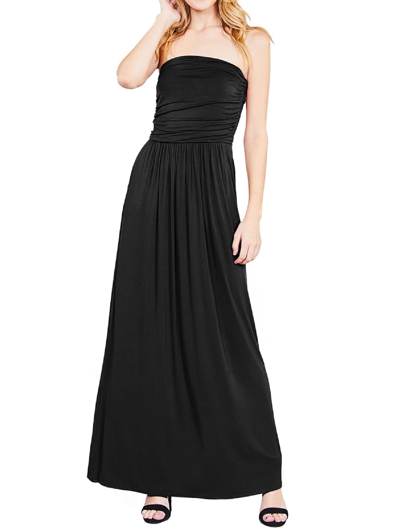 Made by Olivia - Made by Olivia Women's Strapless Ruched Casual Maxi ...