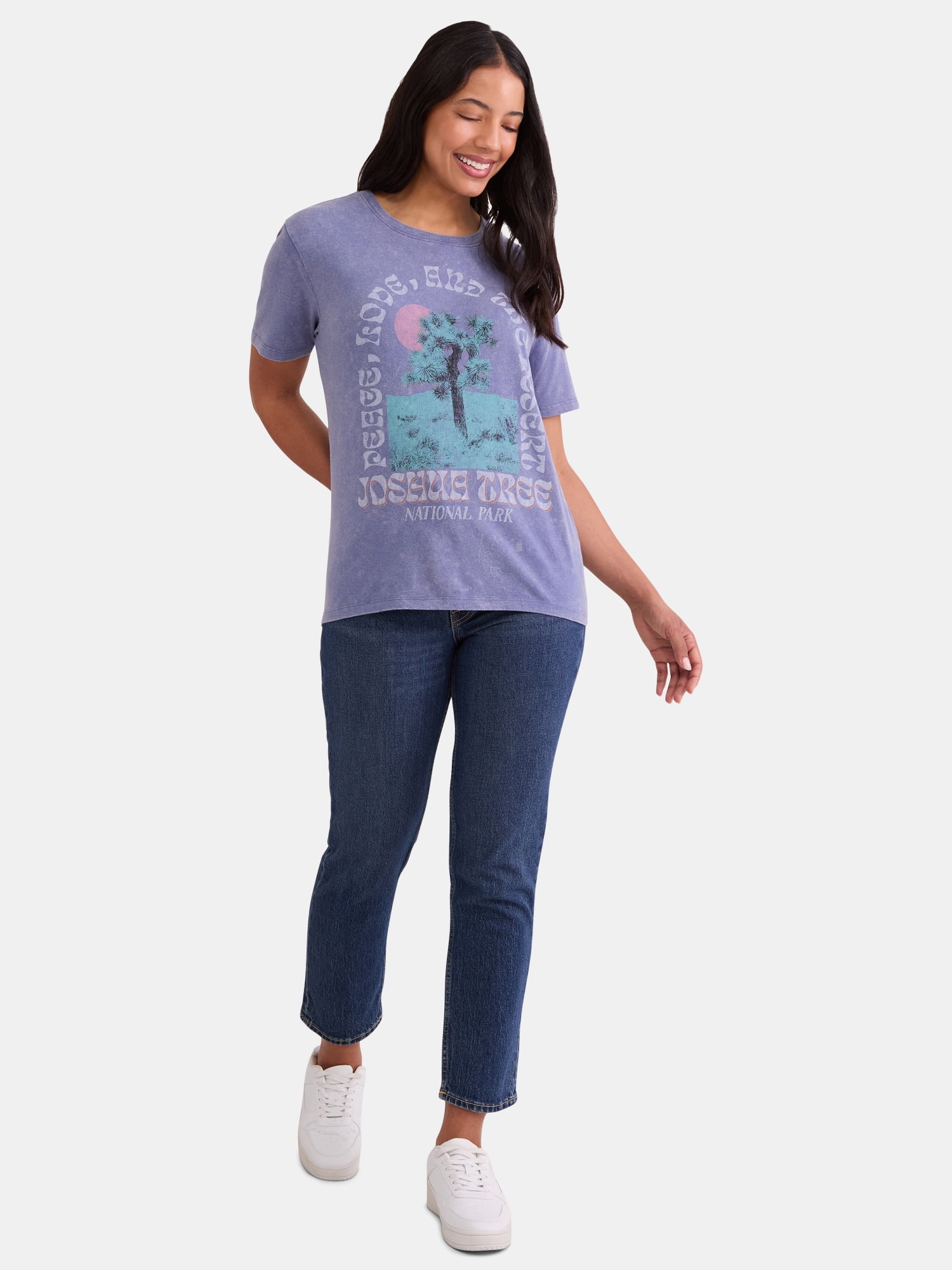 Time and Tru Women's Joshua Tree Graphic Tee, Sizes XS-XXXL