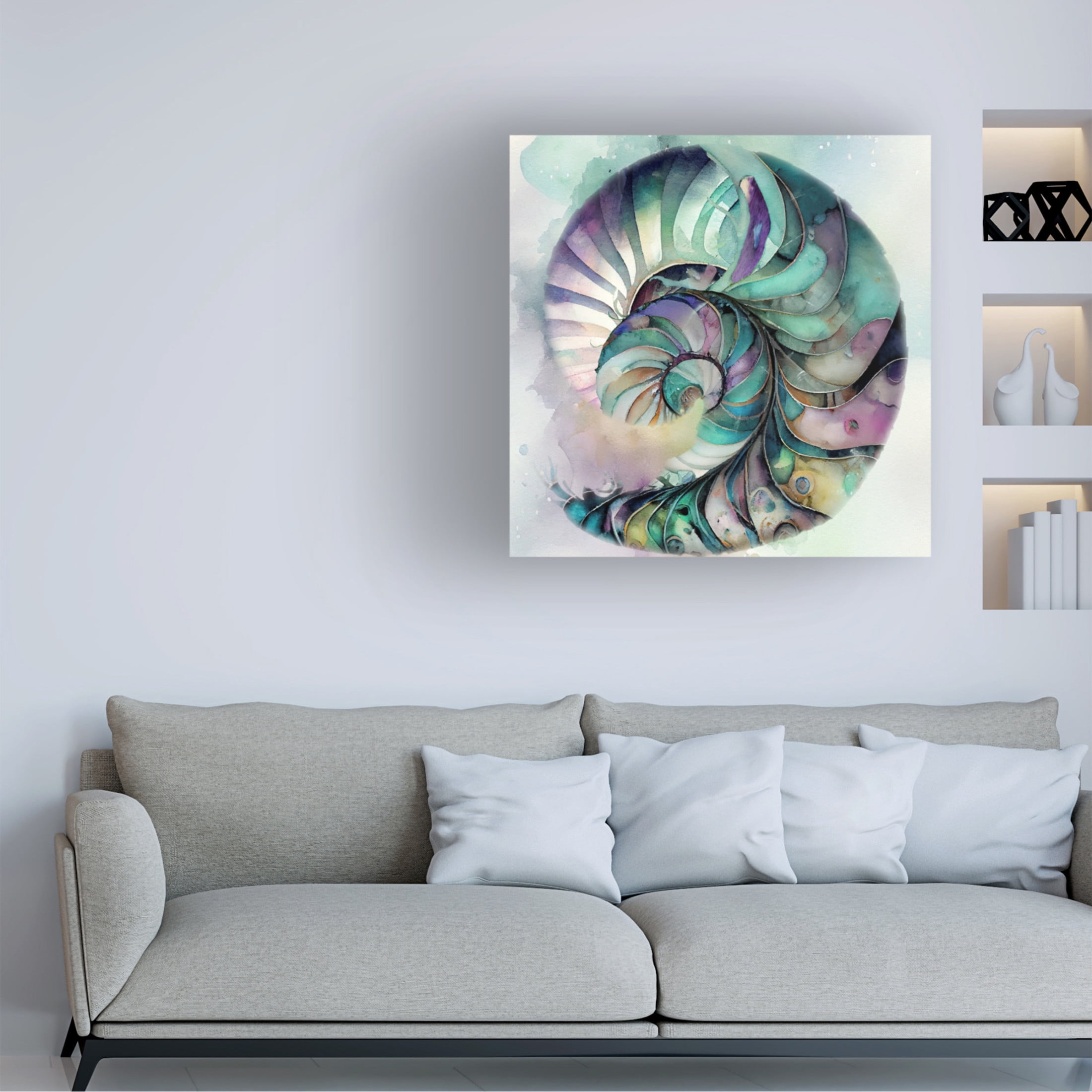 Canvas Wall Art - Sasha 'In The Wild Wild Sea II' Wall Art for Living Room, Bedroom, or Office Décor by Trademark Fine Art - 14 x 14 Inches