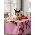 thumbnail image 6 of Giraffes Flowers Table Cloth, Waterproof Tablecloth for Rectangle Tables, A Girl Who Likes Giraffes Elegant Animals Pink Reusable Washable Fabric Table Cover for Restaurant Kitchen Dining 52"x70", 6 of 9
