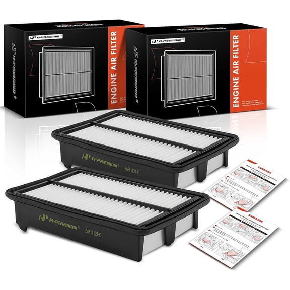 A-Premium 2-PC Engine Air Filter Compatible with Acura ILX 2013-2015, NSX 2017-2022 & Honda Civic 2012-2015, 2.4L 3.5L, Rigid Panel, Replace# 17220RZAY00