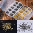 thumbnail image 2 of UDIYO 500 Pcs Multi Sizes Fish Jig Hooks with Hole Fishing Hook Tackle Box Steel Fishhook, 2 of 7