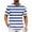 Blue, variant on Color Blocked Striped Navy Sailor Striped Men Loose Trendy Summer Beach Round Neck Short Sleeved T Shirt Clothes