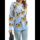 thumbnail image 2 of Suéteres de Punto con Estampado de Mariposas para Mujer, Informales, de Larga y Cuello Redondo Azul y Amarillo S, 2 of 7