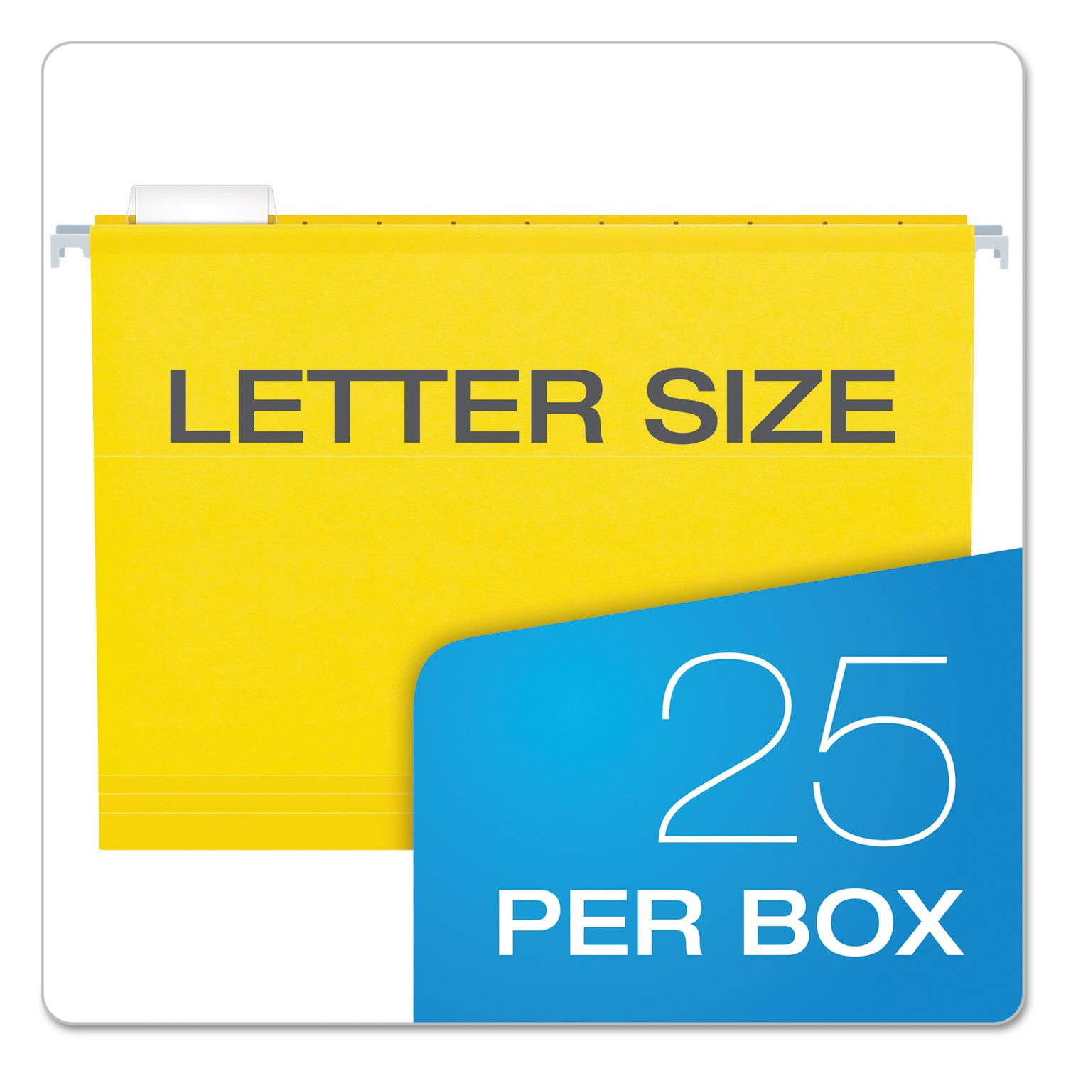 Extra Capacity Reinforced Hanging Folders  2" Letter Size Yellow 1/5 Cut 25/bx (04152x2 Yel)