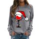 thumbnail image 1 of Gibobby Sudadera navideña mujer navideño Sudadera de mujer Cuello redondo Manga larga Estampado de copa navideña Sudaderas(Gris,XG), 1 of 4