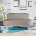 Bench Softa Andeworld Upholstered Small Sofa Couch Modern Loveseat Accent Ottoman ...