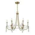 thumbnail image 3 of Warm Brass and Chrome Six Light Chandelier from the Mayfair Collection, 3 of 6