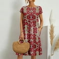 thumbnail image 2 of Drses Women's Casual Dresses Women's Fashion Casual Round-Neck Printing Short Sleeve Pockets Loose Dress Short Sleeve Dress for Women Summer, 2 of 6