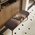 thumbnail image 3 of Whosucclay Brown Cross Horse Print Stretch Dining Bench Cover, Water Resistant Bench Slipcover, Removable Bench Protector, Rectangle Bench Covers for Bedroom, Hotel, Party, 3 of 7