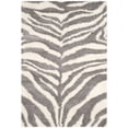 thumbnail image 1 of Safavieh Portofino Shag 4' X 6' Power Loomed Rug in Ivory and Gray, 1 of 3