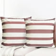 thumbnail image 2 of Decorative Throw Pillow Covers Set of 2 Wine Red pillow covers 20x20 inch Throw Pillows Linen Square Pillow Case,Farmhouse Outdoor Modern Boho Striped Pillow Covers for Couch Sofa Living Room, 2 of 6