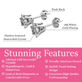 thumbnail image 2 of Cate & Chloe April Birthstone 18k White Gold Plated Women's Stud Earrings 1ct Swarovski Crystal, 2 of 9