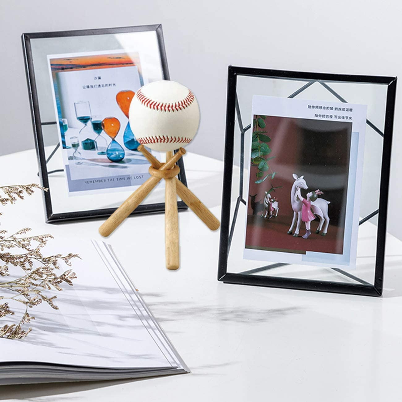 Support Présentation Baseball En Bois - Présentoir Balle Ou Balles, Décoration Sport