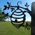 thumbnail image 3 of Siluetas de árboles de hadas Hierro Jardín Colmena de abejas Arte decorativo de metal Jardín de hadas Patio trasero Árbol Arte Adorno para pared Césped Patio Pasillo colmena negra MagiDeal Siluetas de árboles de hadas, 3 of 8