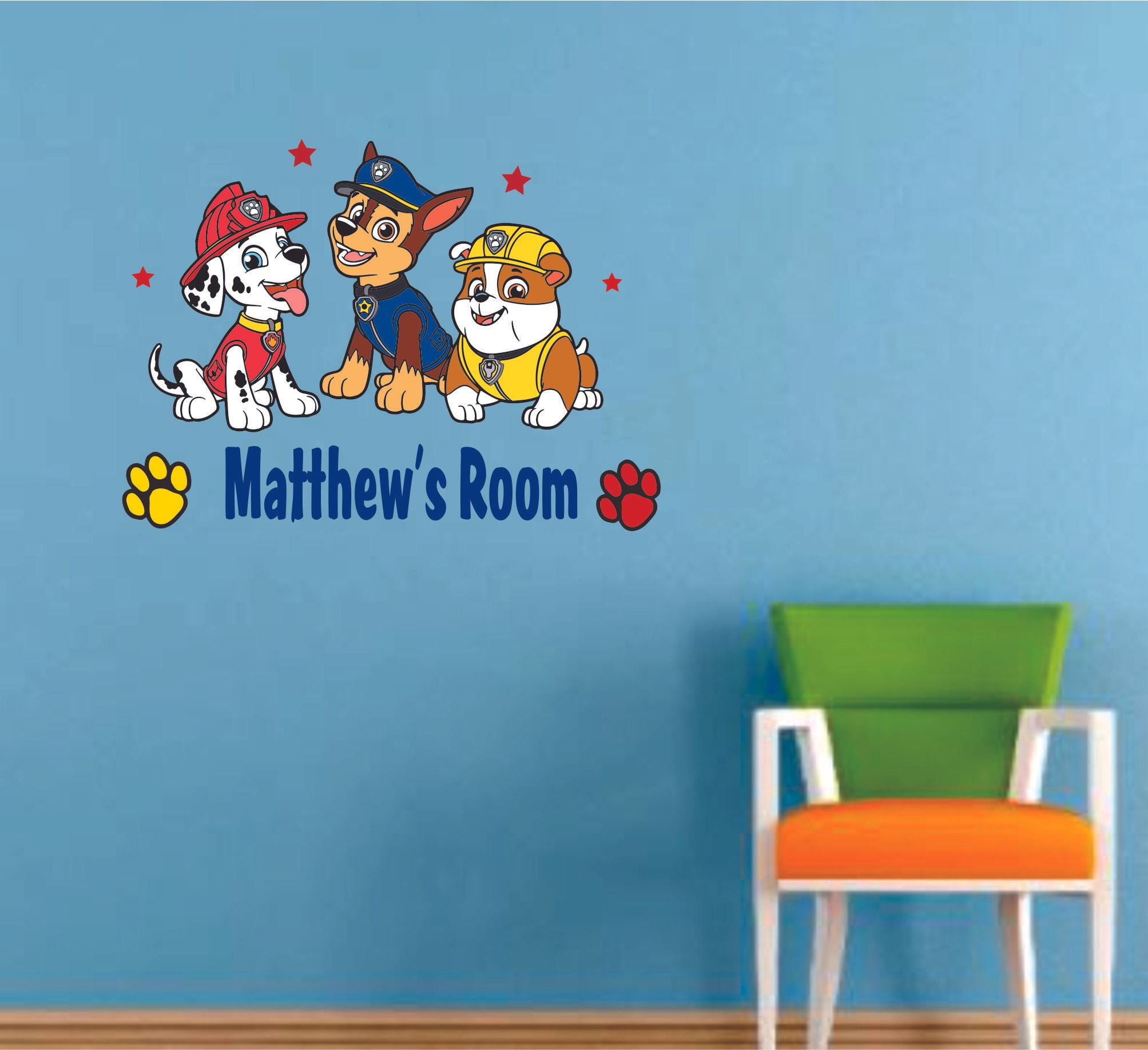 PAW PATROL EVEREST PERSONALISED WALL STICKER childrens bedroom decal art graphic