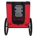 thumbnail image 4 of Large Folding Bike Trailer for Dogs, 120LB Capacity All-Terrain Pet Carrier with Durable Steel Frame, Dog Bike Trailer for Cycling, Jogging, Camping and Outdoor Adventures (Black+Red), 4 of 9
