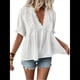 thumbnail image 1 of Blusa Holgada de Verano para Mujer, de Corta, Estilo Babydoll, con Cuello en V y Volantes de Lunares L, 1 of 7