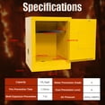 thumbnail image 2 of 12 Gallon Flammable Storage Cabinet, Yellow Storage Cabinet with Doors and Shelves, Flammable Cabinet Fire Safety, Chemical Storage Cabinet Manual Door, Flammable Safety Cabinet for Shop Garage, 2 of 9
