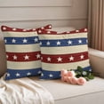 thumbnail image 2 of Independence Day Pillow Covers 2 Pack Stars and Stripe Red Blue USA Flag Pillowcase Waterproof Outdoor Throw Pillow Cover for Patio Garden Square Cushion 26”x26”, 2 of 9