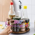 thumbnail image 4 of PEACNNG 3pcs Acacia Wood Lazy Susan Turntable Organizer Round Wooden Kitchen Countertop Rotating Spice Rack With Steel Sides 9/7/6 Inch Storage for Dining Table Cabinet Cupboard Pantry Re, 4 of 4