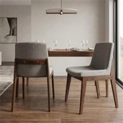 Ashcroft Levi Fabric Upholstered Dining Chair in Light Gray (Set of 2)