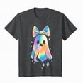 thumbnail image 5 of Towmus Women Halloween T-Shirt Oversized Sequin Ghost Shirts Crew Neck Short Sleeve Pullover Tops, 5 of 7