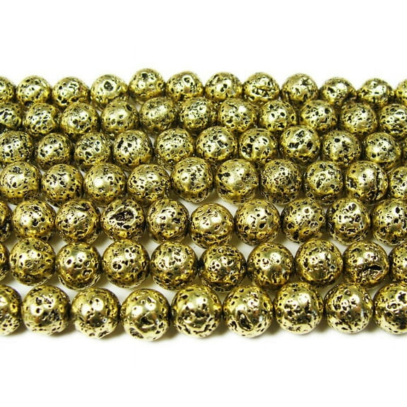 8mm Bronze Metallic Lava Round Beads For Jewelry Making