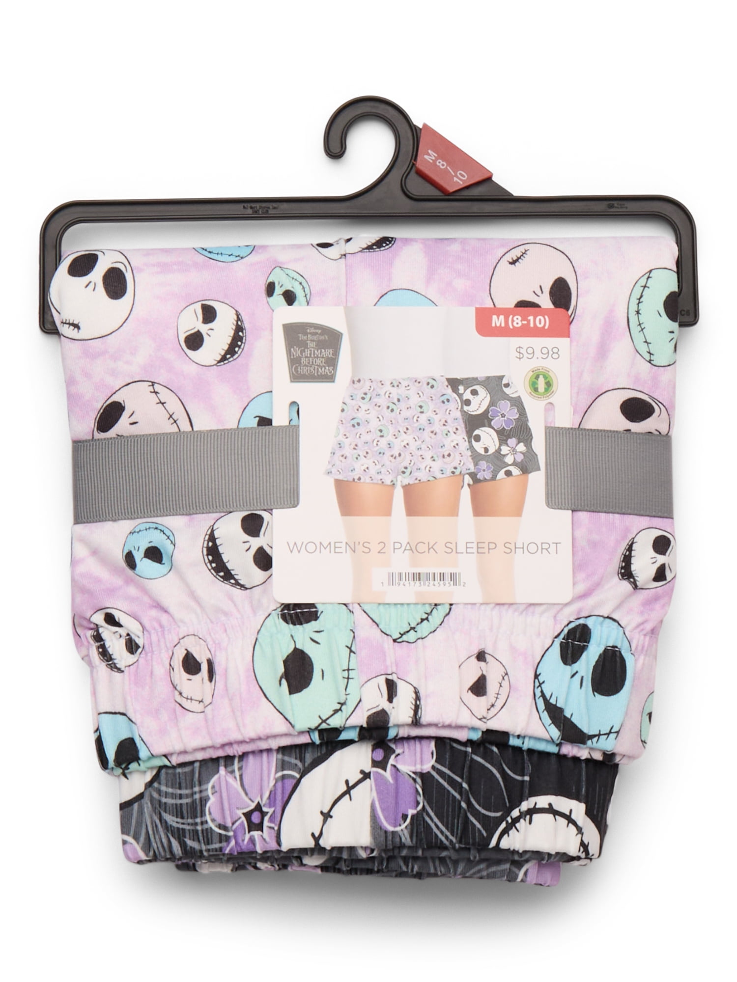 Nightmare Before Christmas Women's and Women's Plus Jersey Sleep Shorts, 2-Pack, Sizes XS-3X