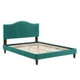 thumbnail image 3 of Modway Juniper Channel Tufted Performance Velvet Twin Platform Bed in Teal, 3 of 10