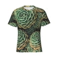 thumbnail image 3 of Naloa Succulents Men's T-Shirt Sport T-shirt Men's Basic Tee Casual Men's Shirt, Round Neck, Short Sleeves - 3X-Large, 3 of 5