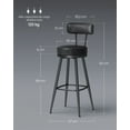 thumbnail image 4 of VASAGLE EKHO Collection - Bar Stools Set of 2, Swivel Counter Bar Stools with Backs, Synthetic Leather with Stitching, Mid-Century Modern, 30'' Tall, 4 of 5