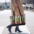 thumbnail image 4 of FORMRS Canvas Laptop Tote Bag for Women with 15.6" Computer Compartments Shoulder Handbag, Black Striped Trees, 4 of 7