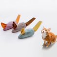 thumbnail image 4 of 2PCS Rat Cat Toy Plush Interactive Stripe Cat Chew Toy Kitten Mice Toy, 4 of 10