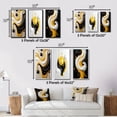 thumbnail image 4 of Designart "Black Yellow White Liquid Minimal Abstraction IV" Abstract Shapes Framed Wall Art Set Of 3 - Gold Transitional Frame Gallery Set For Office Decor, 4 of 6